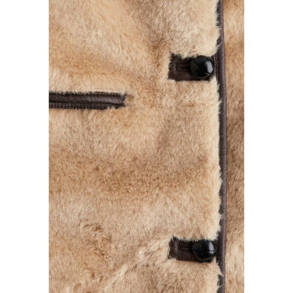 NEW H&M WOMEN’S FLUFFY BUTTON-UP JACKET NWT SIZE M - Picture 4 of 5